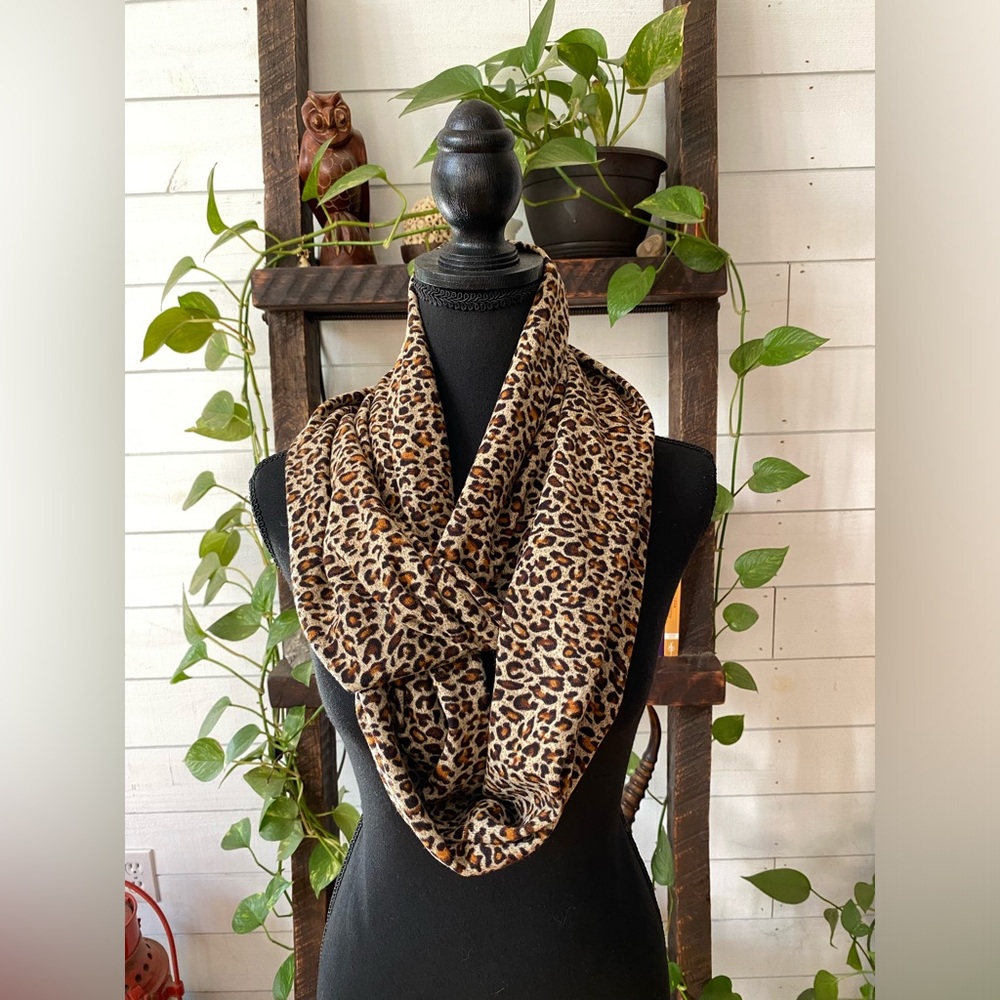 Leopard Print Circle Infinity Scarf